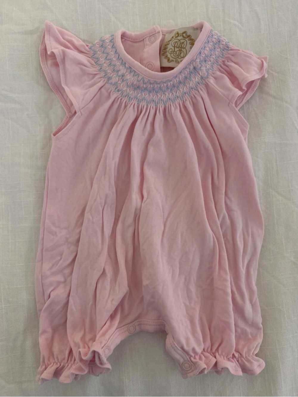 The Beaufort Bonnet Company Pink Smocked Baby One-Piece